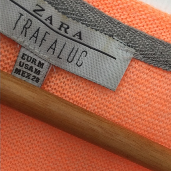 Zara Knit Neon Orange Top - Size M - Picture 4 of 5
